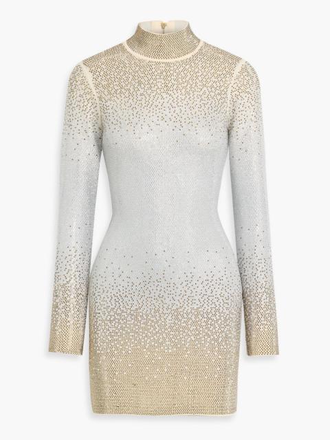 RETROFÊTE Anica crystal-embellished knitted mini dress