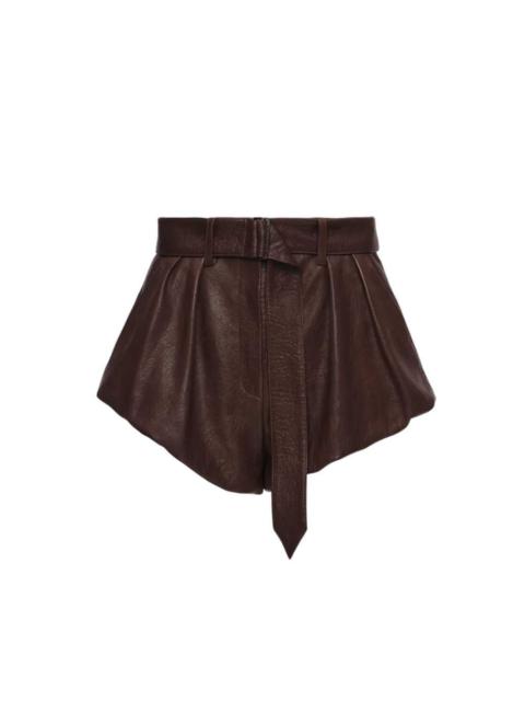 MAGDA BUTRYM Magda Butrym Women Brown Leather Flared Shorts