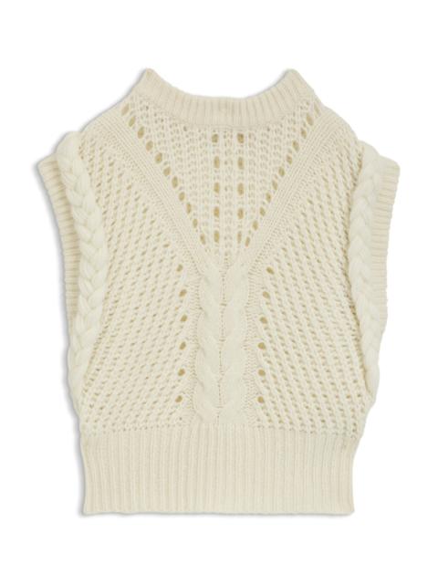 BOSS RELAXED-FIT SLEEVELESS TOP IN STRUCTURED ITALIAN YARN