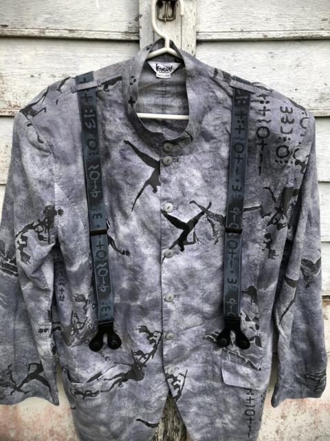 Other Designers Archival Clothing - Archival Kansai International Art Printed Suspender Jacket