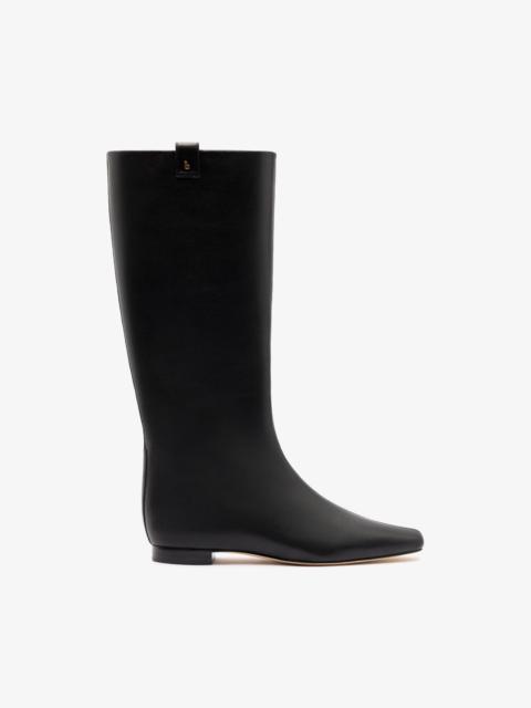 Larroudé Alexis Flat Boot In Black Leather