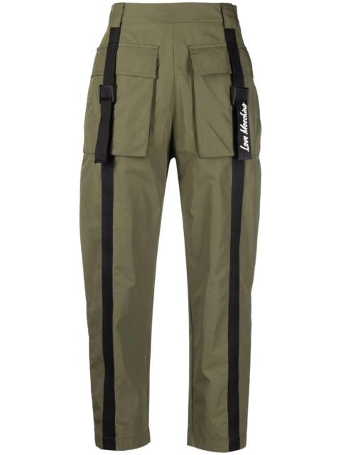 Moschino flap-pockets cotton-blend parachute trousers