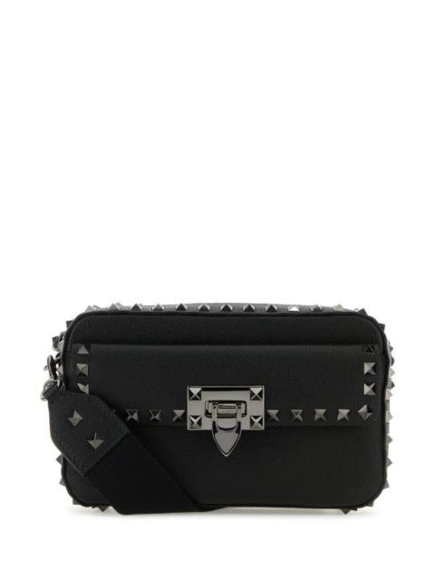 Valentino Garavani Woman Black Leather Rockstud Crossbody Bag