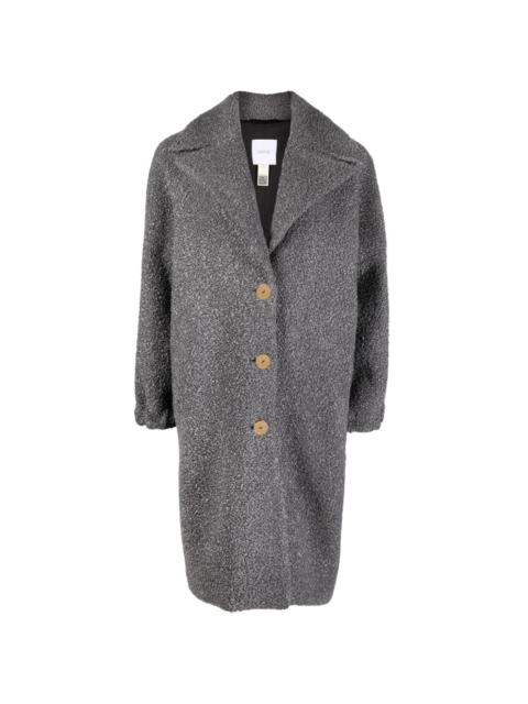 puff-sleeve single-breasted coat