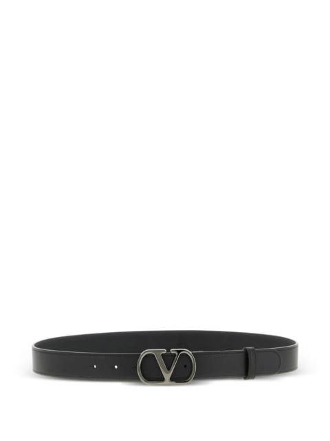 Valentino Valentino Garavani Men Vlogo Signature Belt In Shiny Calfskin