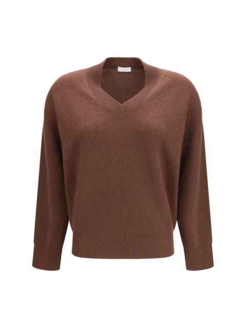 Brunello Cucinelli Brunello Cucinelli V-neck Sweater Chocolate/Dark Tobacco