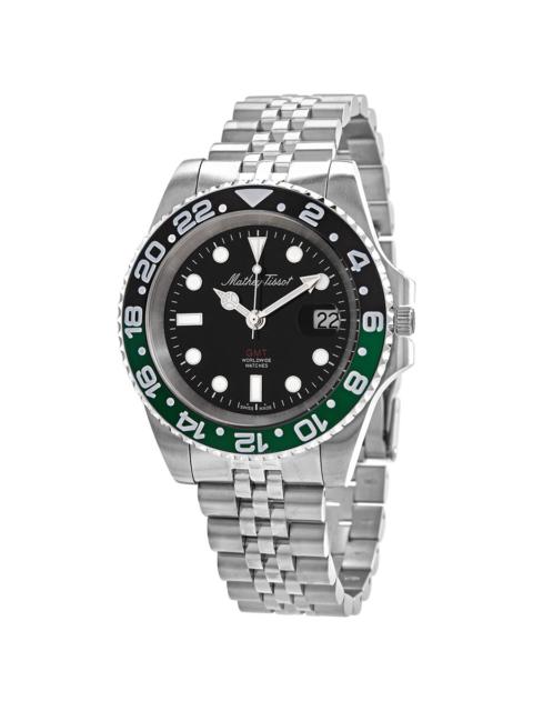 Other Designers Mathey-Tissot Mathy Vintage GMT Quartz Black Dial Sprite Bezel Men's Watch H903ANV