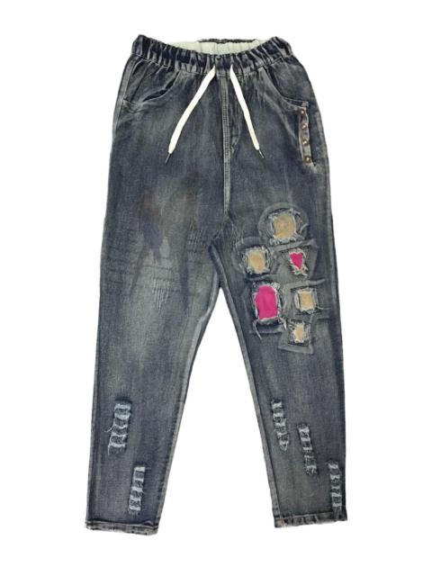 Other Designers Designer - SWEATPANTS JEANS PATCHWORK ART PARROT COUPLE FASHION STREET