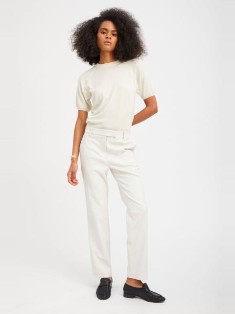 SPRWMN SHELL LEATHER SOPHIA CIGARETTE TROUSERS