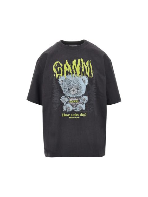 GANNI Ganni Women 'Forest Teddy' Print Relaxed Fit T-Shirt