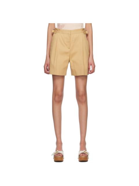 See by Chloé Beige Pleated Shorts