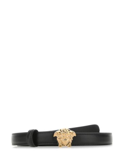 VERSACE Black Leather Belt