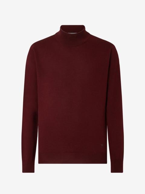 CORNELIANI Burgundy extra fine merino wool mock turtleneck