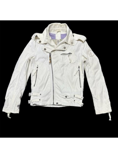 Diesel double collar coated jacket