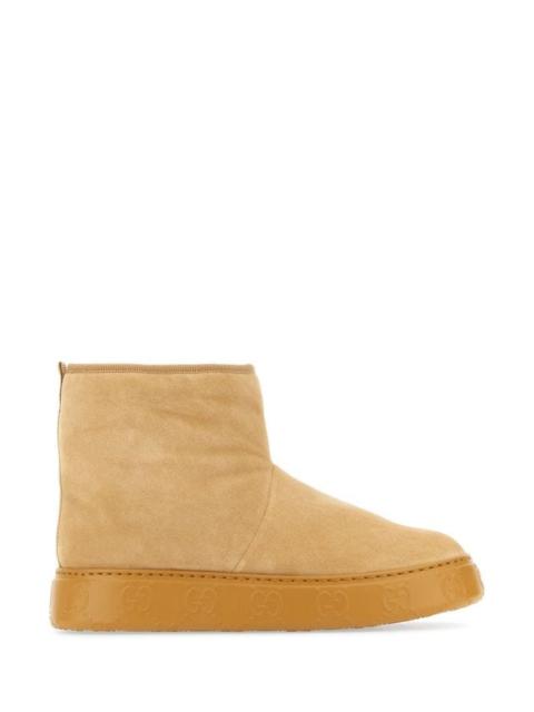 Gucci Woman Beige Suede Ankle Boots