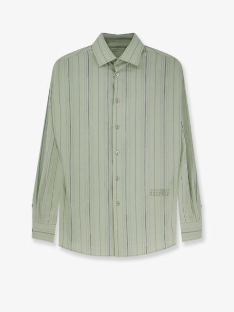 MM6 Maison Margiela MM6 Maison Margiela Striped Cotton Shirt Green