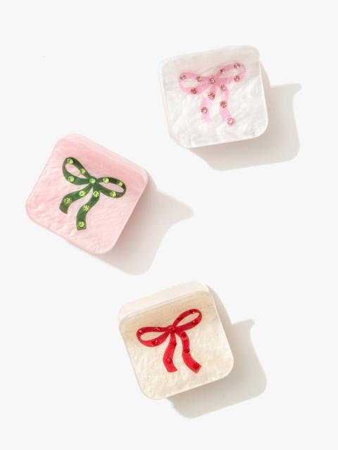 For Love & Lemons Bows Crystal Claw Clip Set of 3