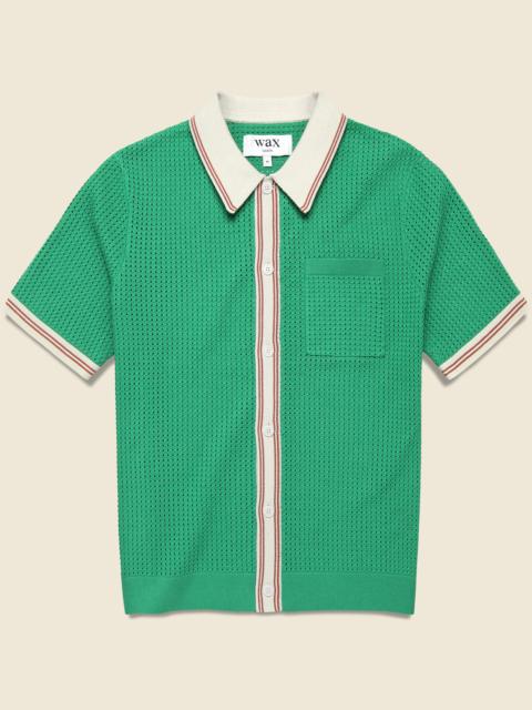 Wax London Pointelle Belle Shirt - Green/Ecru