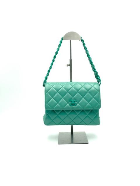 CHANEL Chanel No. 5 Mint Leather Chain Shoulder Bag