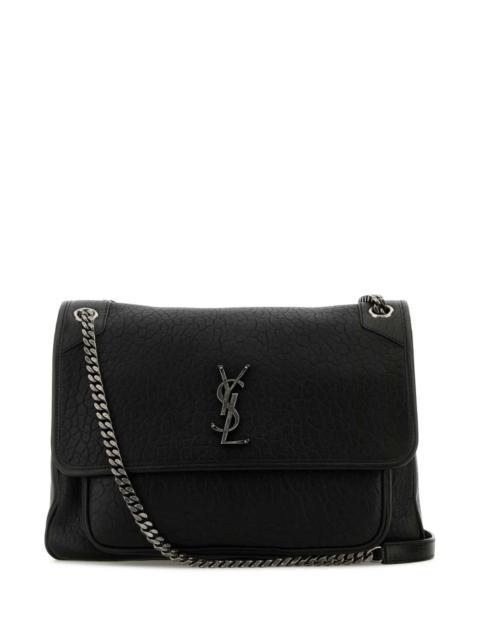SAINT LAURENT Saint Laurent Women Black Leather Large Niki Bag