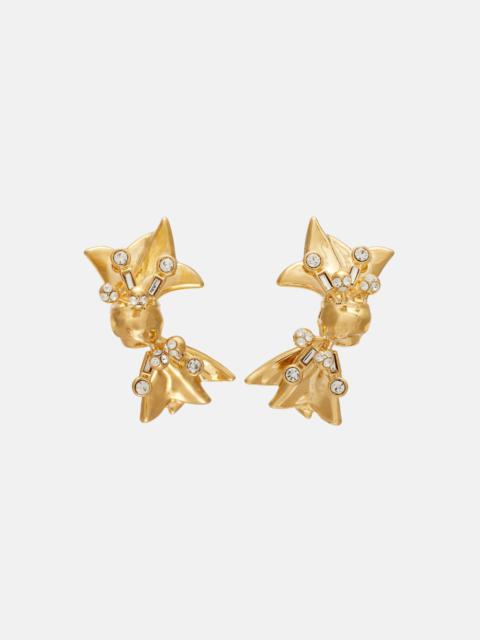 Oscar de la Renta Embellished clip-on earrings