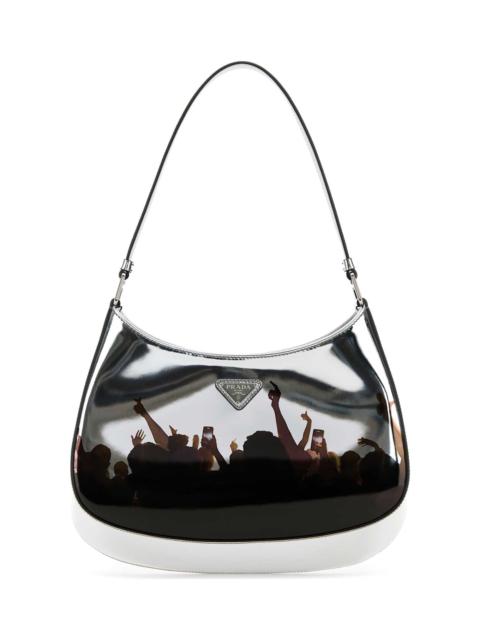 Prada Silver Leather Cleo Shoulder Bag