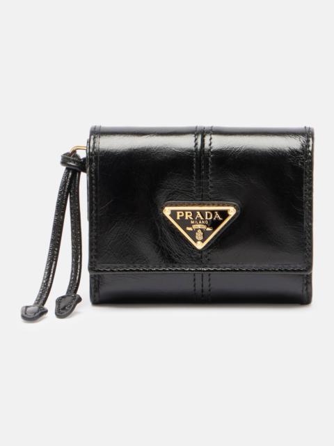 Logo leather wallet