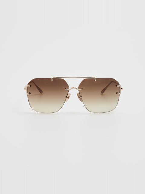 LINDA FARROW Reyner Sunglasses in Light Gold
