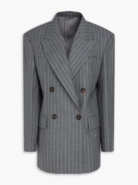 Brunello Cucinelli Double-breasted pinstriped wool blazer