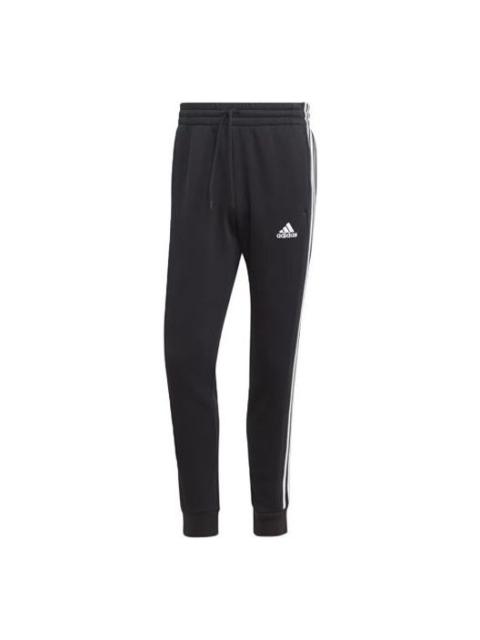adidas adidas Essentials Fleece 3-Stripes Tapered Cuff Joggers 'Black White' IB4030