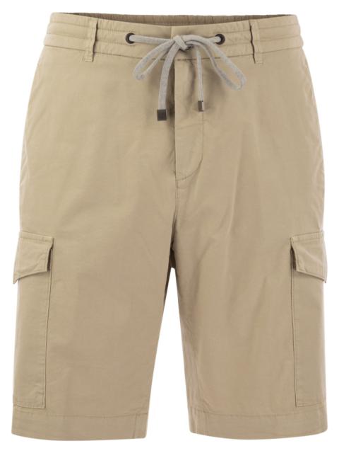 Peserico - Peserico Men Lightweight Cotton Lyocell Canvas Jogger Bermuda Shorts
