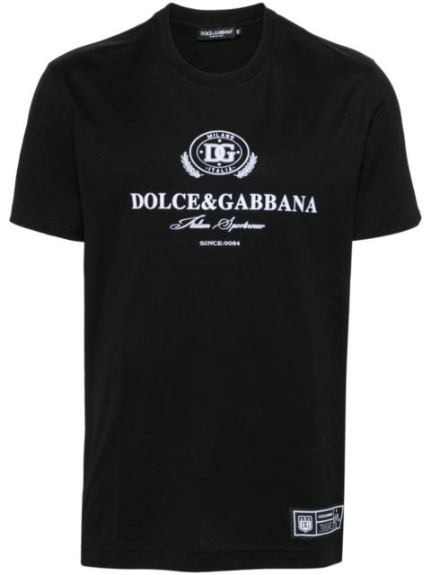 Dolce & Gabbana flocked-logo cotton T-shirt