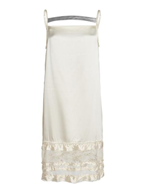 NICCOLÒ PASQUALETTI Boudoir Lace-Trimmed Silk Satin Mini Slip Dress off-white