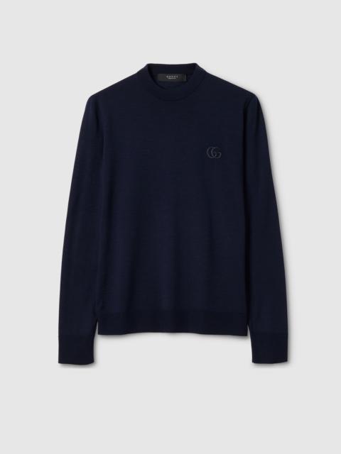 GUCCI Knit wool sweater with embroidery