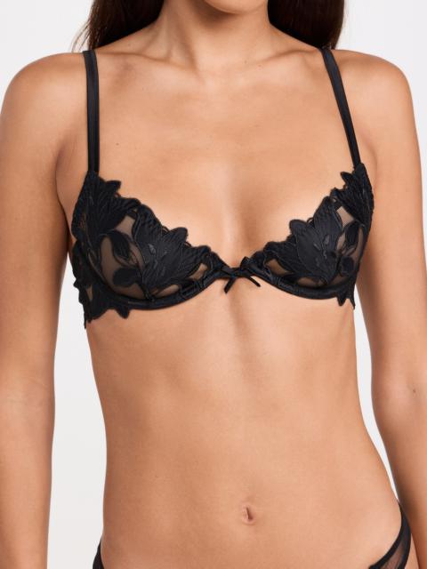 Fleur du Mal Lily Embroidery Plunge Demi Bra