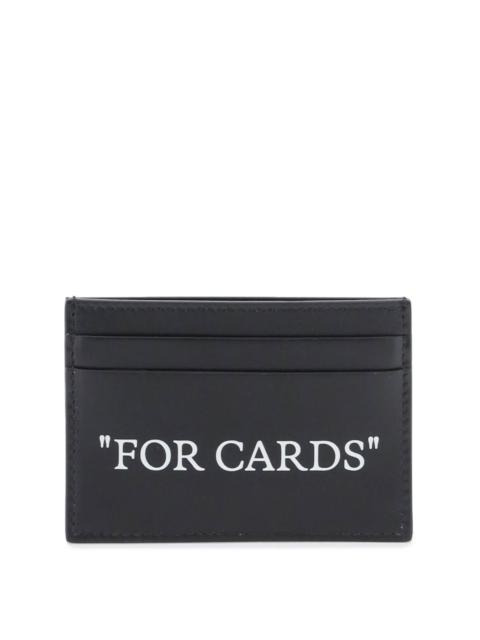 Off White Bookish Card Holder With Lettering