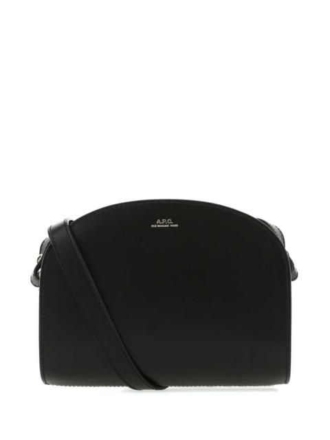 A.P.C. A.P.C. Women Black Leather Mini Demi Lune Shoulder Bag