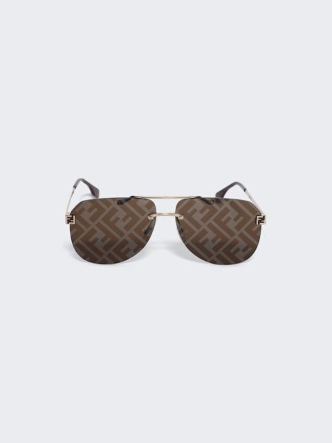 Fendi Sky Sunglasses Gold And Brown