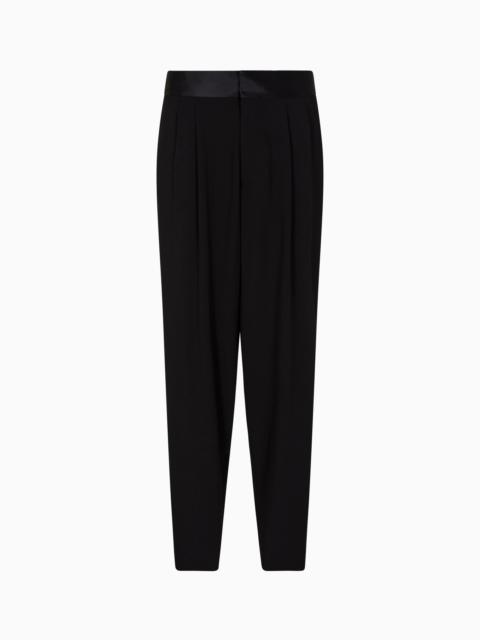 GIORGIO ARMANI GIORGIO’S DOUBLE-PLEAT TROUSERS IN WOOL CRÊPE