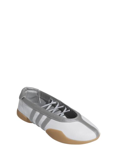 adidas adidas Taekwondo Mei Ballet Flat in White/Silver Metallic/Gum at Nordstrom