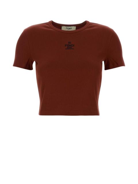 FENDI Fendi Women Brick Stretch Cotton T-Shirt