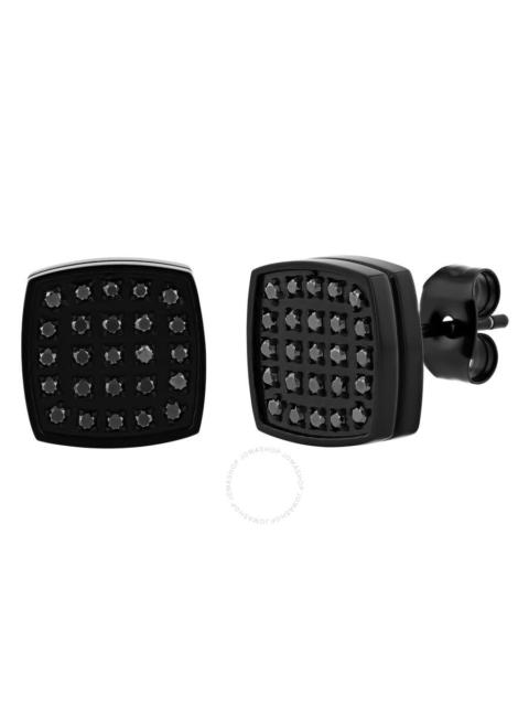Other Designers Robert Alton 1/4CTW Black Diamond Stainless Steel with Black Finish Stud Earrings