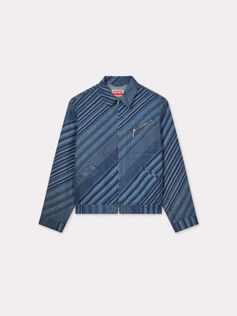 KENZO 'KENZO Diagonal Stripe' zipped trucker jacket in Japanese denim