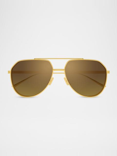 Bottega Veneta Ribbon 60mm Metal Aviator Sunglasses