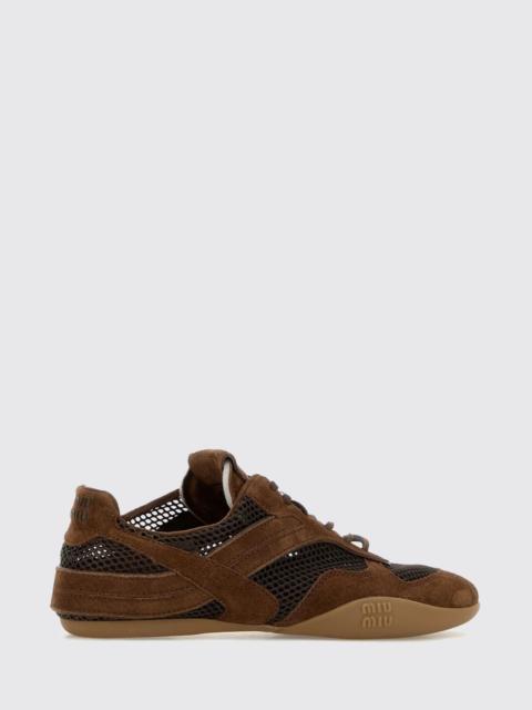 Miu Miu Miu Miu Women Miu Miu Mesh And Suede Sneakers