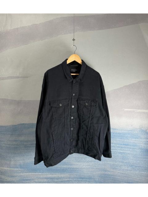 BALENCIAGA Balenciaga Black Denim Jacket with Back Tape Detail