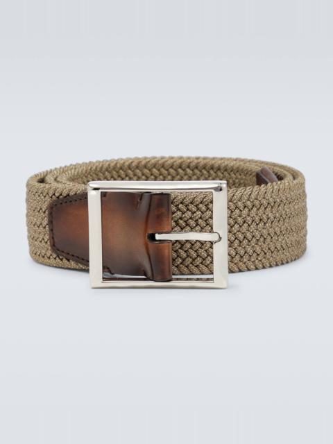 Berluti Classic fabric and leather belt