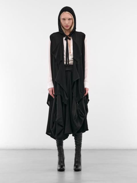 Yohji Yamamoto Black Wool Knit Hooded Vest