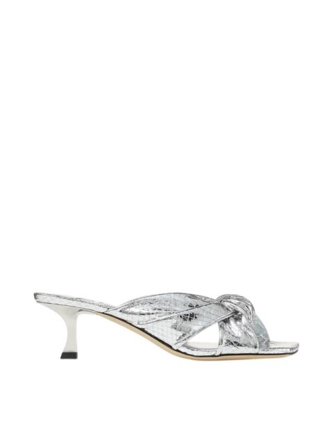 JIMMY CHOO Jimmy Choo Avenue 50 Snake-Effect Leather Mules