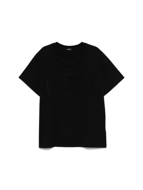 Balmain flocked-logo T-shirt